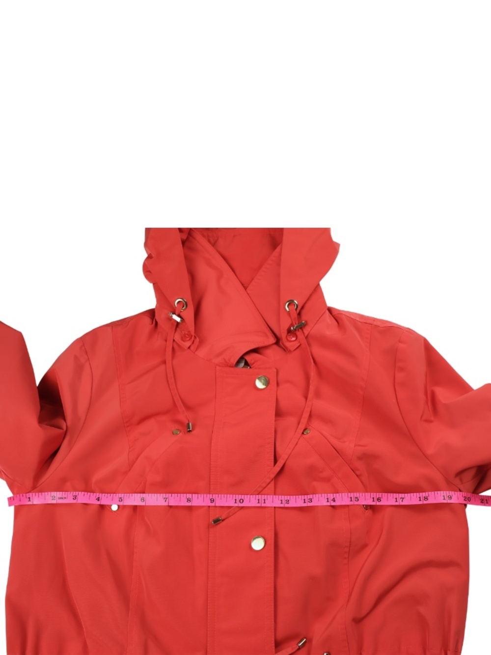 Charter Club Coral Pink Water Resistant Hooded Rain Jacket Coat Small - Picture 4 of 12